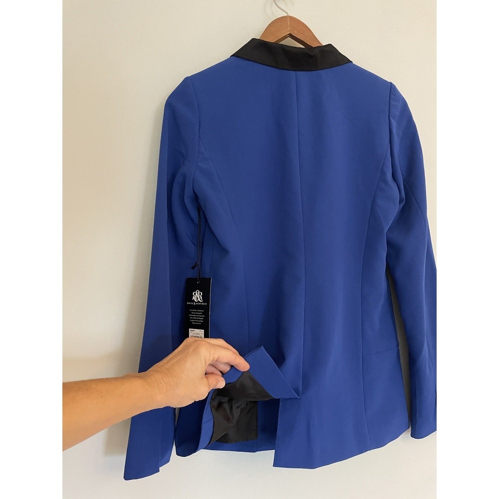 Rock & Republic Dazzling Blue Blazer With Black Lapel. Size XS. NWT. Career. - Picture 5 of 13